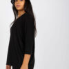 Černý plus size top VIVANEA s véčkovým výstřihem