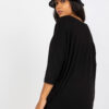 Černý plus size top VIVANEA s véčkovým výstřihem