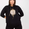 Černá plus size mikina NOIRABEL s aplikací