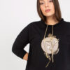 Černá plus size mikina NOIRABEL s aplikací