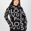 Černá mikina plus size s kapucí a potiskem – YVAETTA