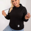 Černá dámská mikina plus size se stahovacími prvky – KARENA