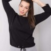 Černý plus size top WILMARIE se šňůrkou
