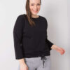 Černý plus size top WILMARIE se šňůrkou