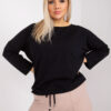 Černý plus size top WILMARIE se šňůrkou