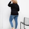 Černý plus-size top BADGINA s výstřihem V