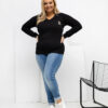 Černý plus-size top BADGINA s výstřihem V