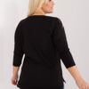 Černá plus size halenka FEATHERA s peřím