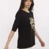 Černý top ROSAVEL se zlatým květem