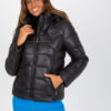 Černá prošívaná přechodová bunda s odnímatelnou kapucí – VELEVENA