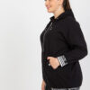 Černá propínací mikina plus size s kapsami – ULIETTA