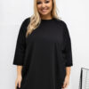 Černá plus-size tunika BUTTONEL