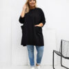 Černá plus-size tunika BUTTONEL