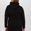 Černá dlouhá propínací mikina plus size s kapucí – YVAELIA