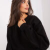 Černá oversize mikina Lily Rose bez kapuce – FERINA