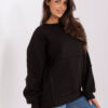 Černá oversize mikina Lily Rose bez kapuce – FERINA