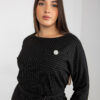 Černé vlněné plus size midi šaty THEODORA