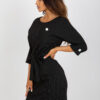 Černé vlněné plus size midi šaty THEODORA