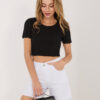 Černé crop tričko ESTERIA