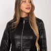 Černá krátká biker bunda s kapsami na zip – LORIAORA