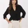 Černá halenka FLUIDELLE s véčkem