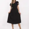 Černé volánové midi šaty BELEN