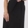 Černá viskózová trapézová midi sukně s knoflíky – ZIRALIA