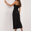 Černé saténové maxi šaty BELLADORA