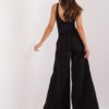 Černé elegantní wide-leg kalhoty LAKERTA na zip – DALESSA
