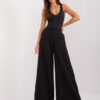 Černé elegantní wide-leg kalhoty LAKERTA na zip – DALESSA