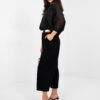 Černé wide-leg džíny RUE PARIS se sklady – IREONA