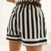 Černé bavlněné kraťasy s pruhy – NOELLE