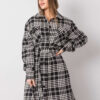 Černo-bílý kostkovaný kabát Elina LAKERTA – MAVESSIA