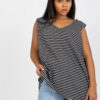 Černo-bílý pruhovaný plus size top LUMERIA