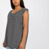 Černo-bílý pruhovaný plus size top LUMERIA