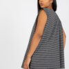 Černo-bílý pruhovaný plus size top LUMERIA