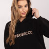Černo-tmavě béžová mikina RUE PARIS s nápisem Prosecco – BELLIA