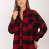 Černo-červená kostkovaná overshirt košile Patiskha s potiskem – DELMARA