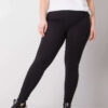 Černo-stříbrné plus size legíny s lampasy – SYRARA