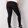 Černo-stříbrné plus size legíny s lampasy – SYRARA