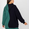 Černo-zelená bavlněná hoodie – PELINA