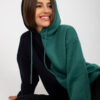 Černo-zelená bavlněná hoodie – PELINA