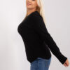 Černý asymetrický plus-size svetr DANIÈLE s plastickým úpletem