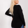 Černý asymetrický plus-size svetr DANIÈLE s plastickým úpletem