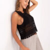 Černý ažurový crop top ALVERETTA
