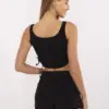 Černý crop top se stahováním ORLANDA