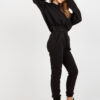 Černý plus size komplet s krátkou mikinou – CYRENE