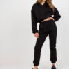 Černý plus size komplet s krátkou mikinou – CYRENE