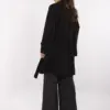 Černý kabát ITALY MODA s vázacím páskem – OPHENA
