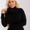 Černý plus-size svetr FRANCES s volným rolákem